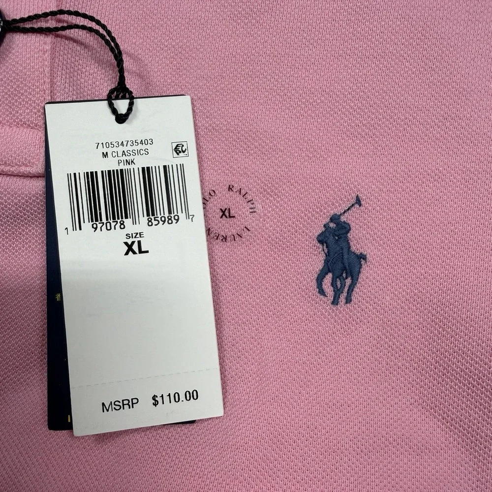 $110 Polo Ralph Lauren Classic Fit Men's XL Short Sleeve Pink Polo Shirt - NWT